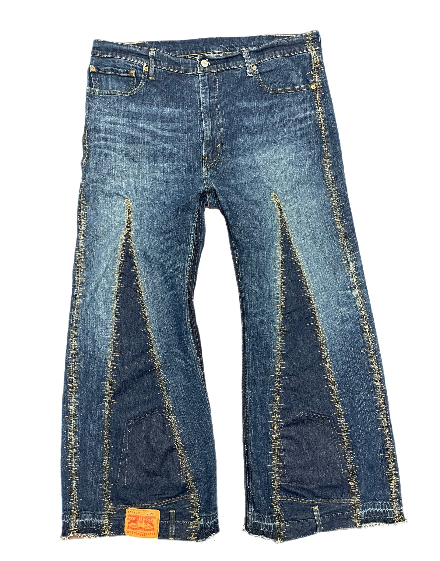 Double Back Pocket Flare Denim