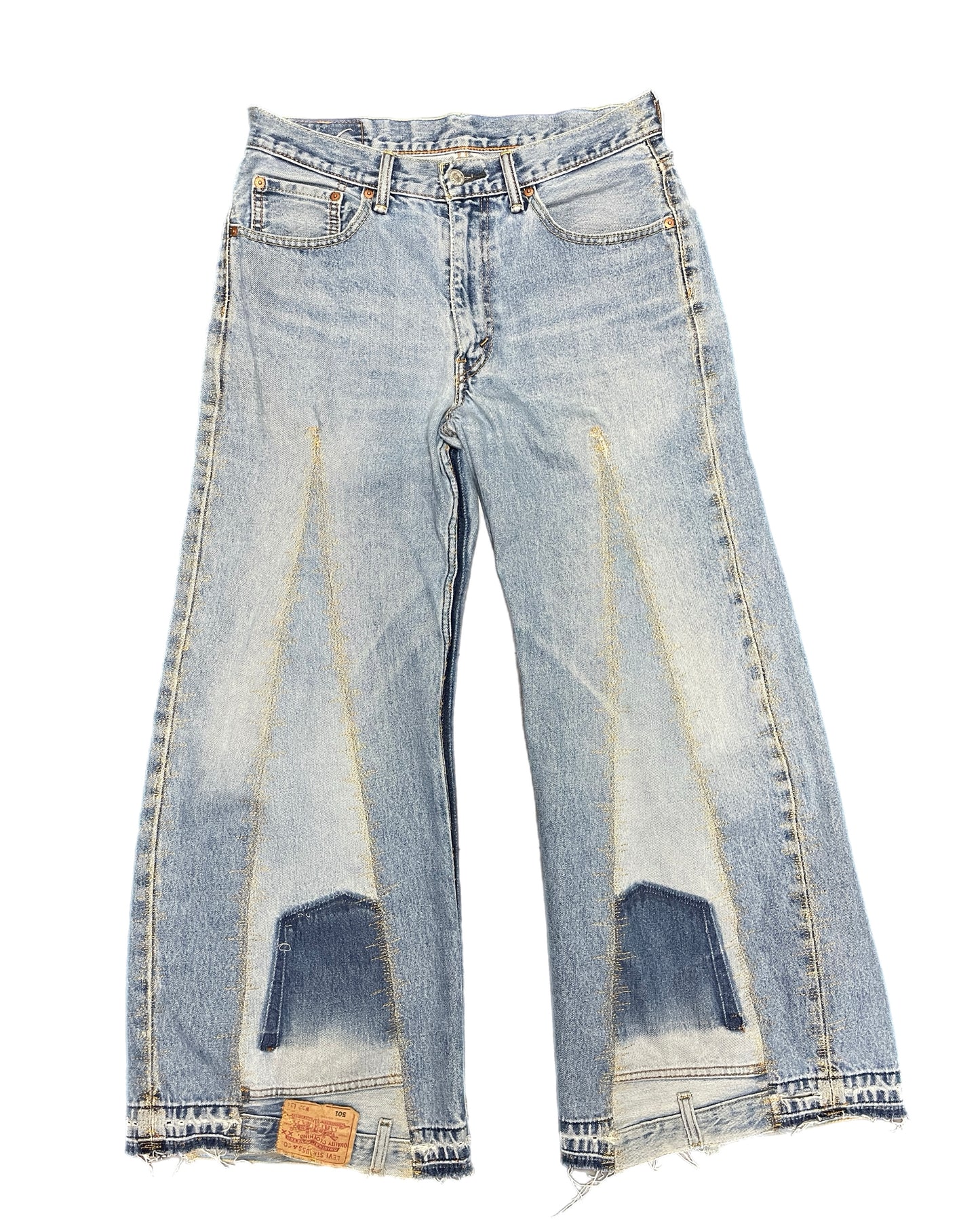 Double Back Pocket Flare Denim
