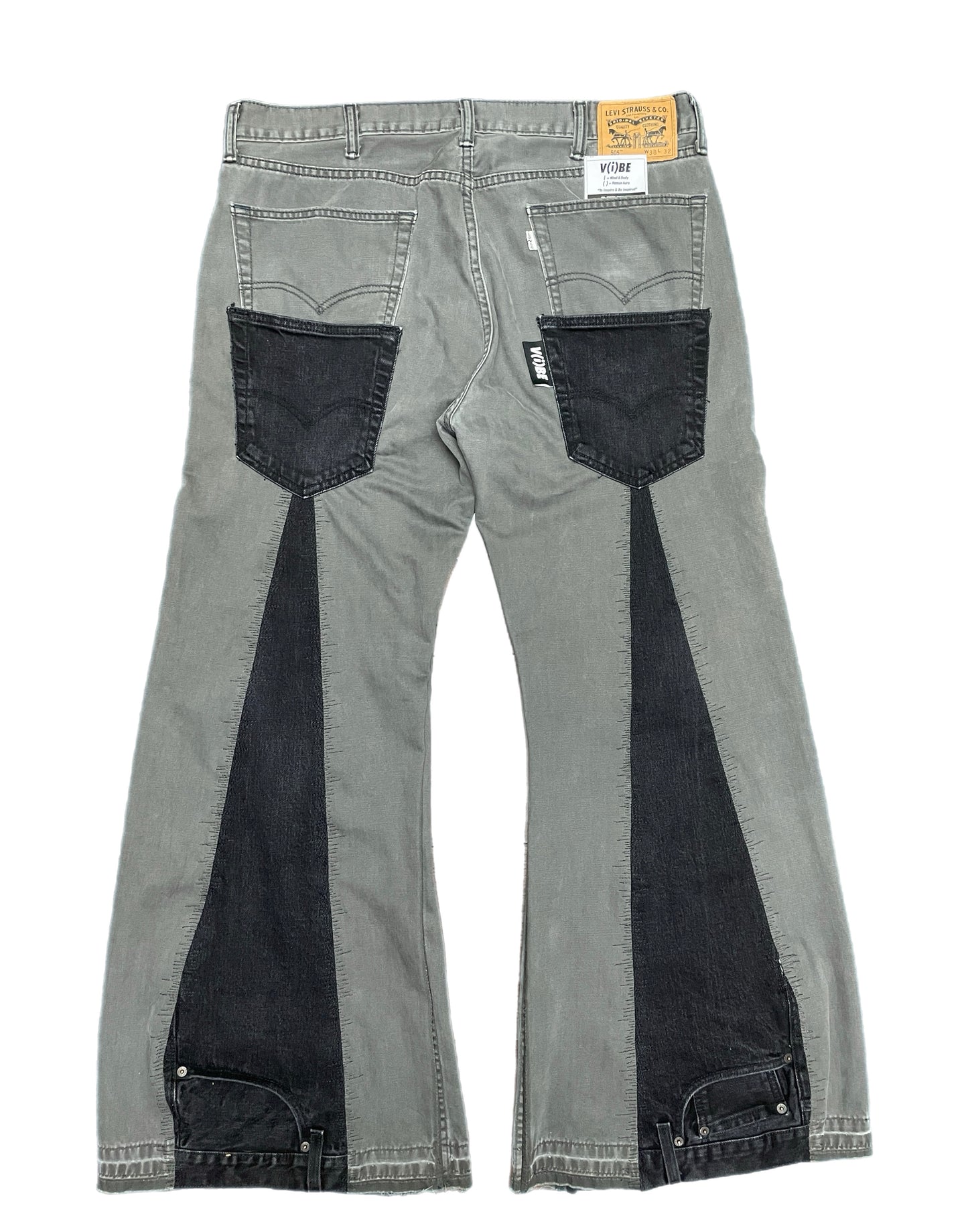 Double Back Pocket Flare Denim