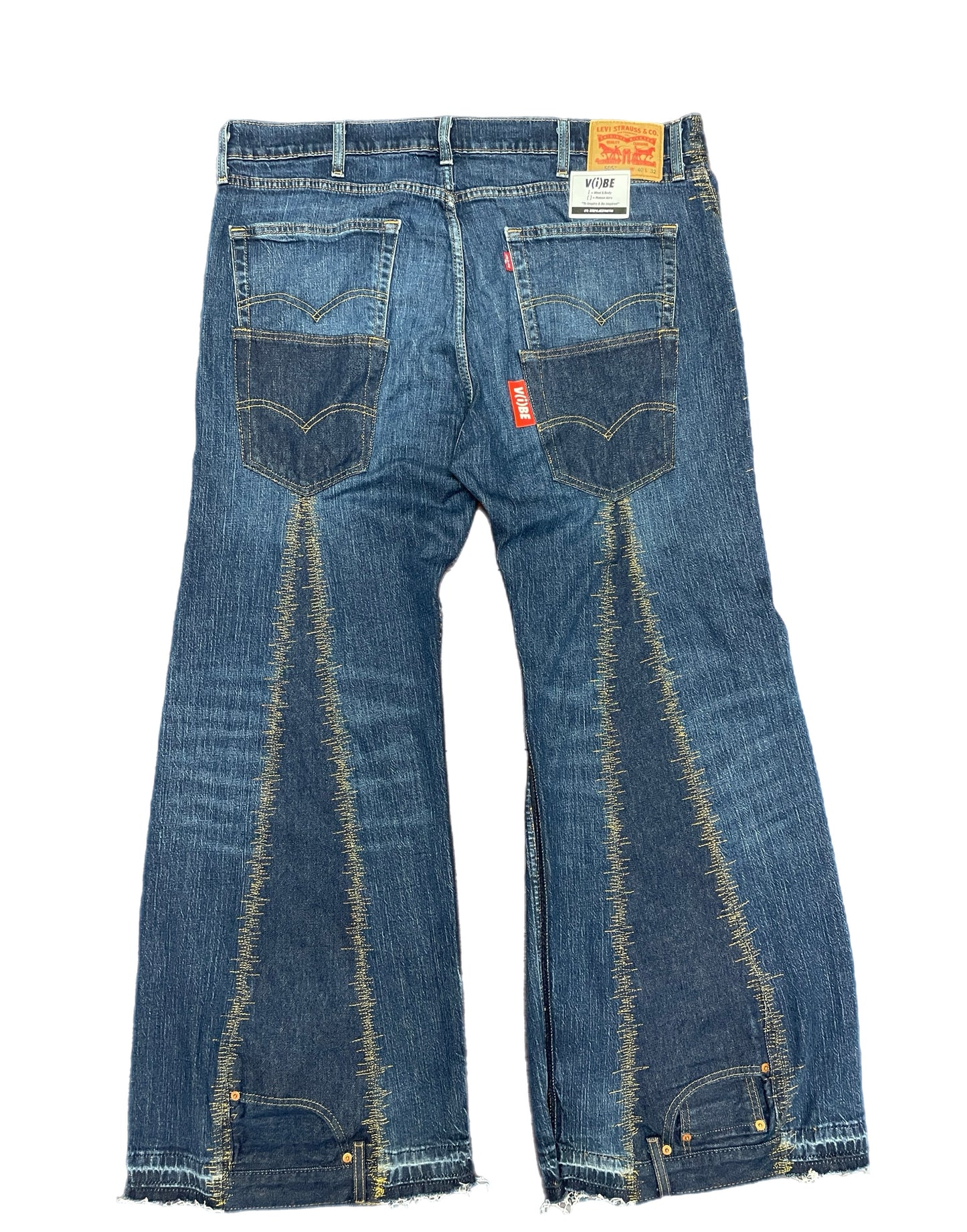 Double Back Pocket Flare Denim