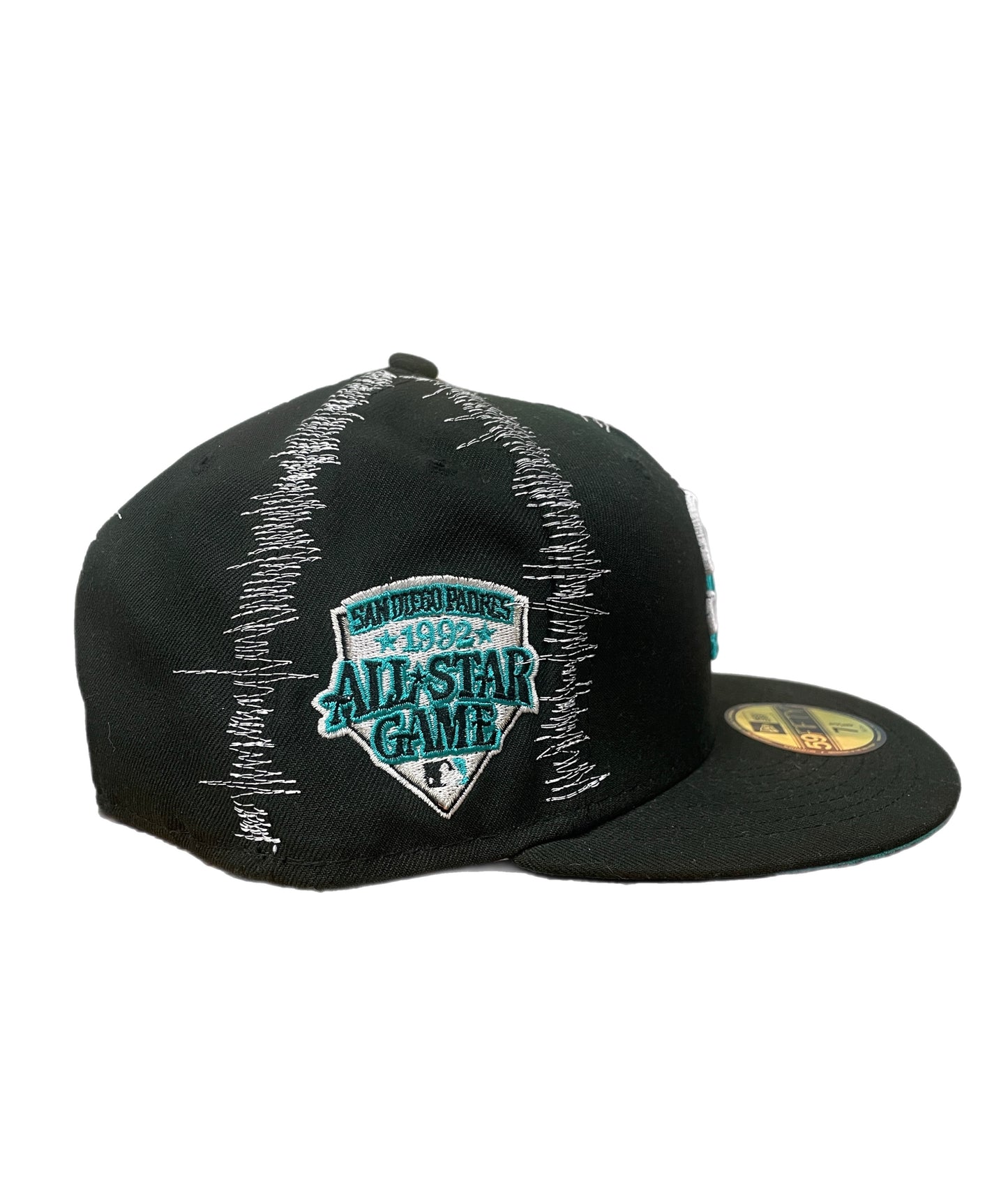 Black Static Stitch Fitted Cap