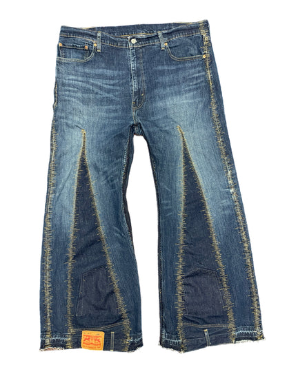 Double Back Pocket Flare Denim