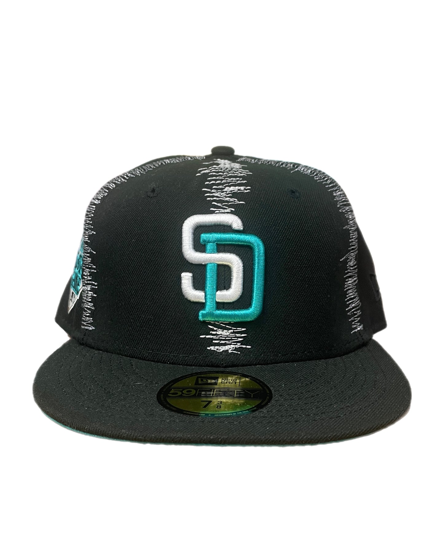 Black Static Stitch Fitted Cap