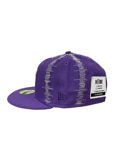 Purple Static Stitch Fitted Cap