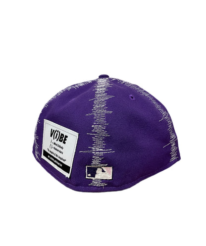 Purple Static Stitch Fitted Cap