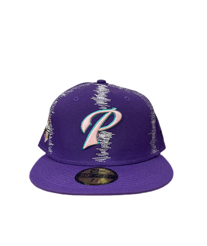 Purple Static Stitch Fitted Cap