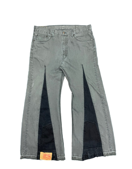 Double Back Pocket Flare Denim