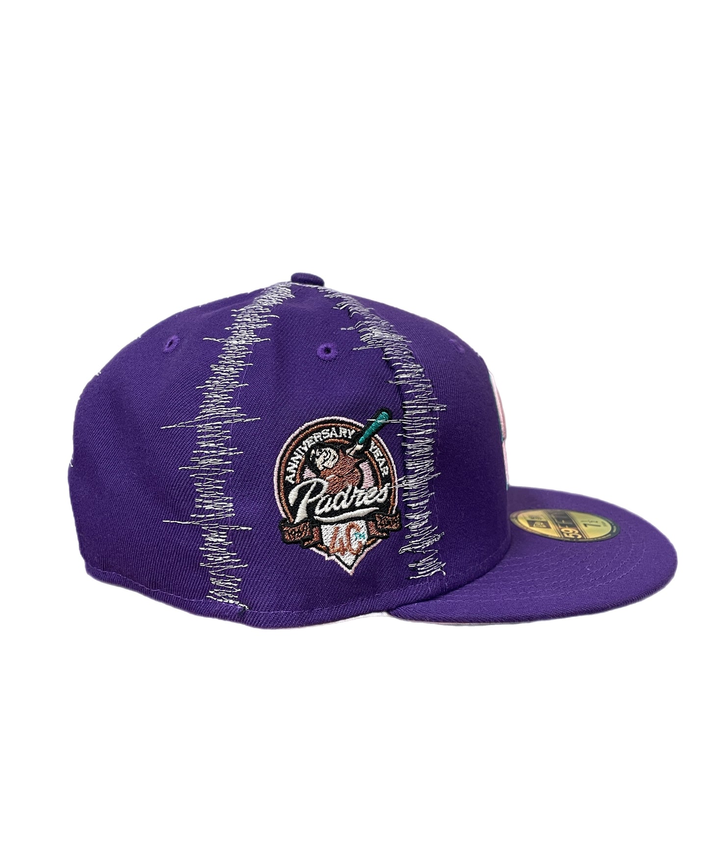 Purple Static Stitch Fitted Cap