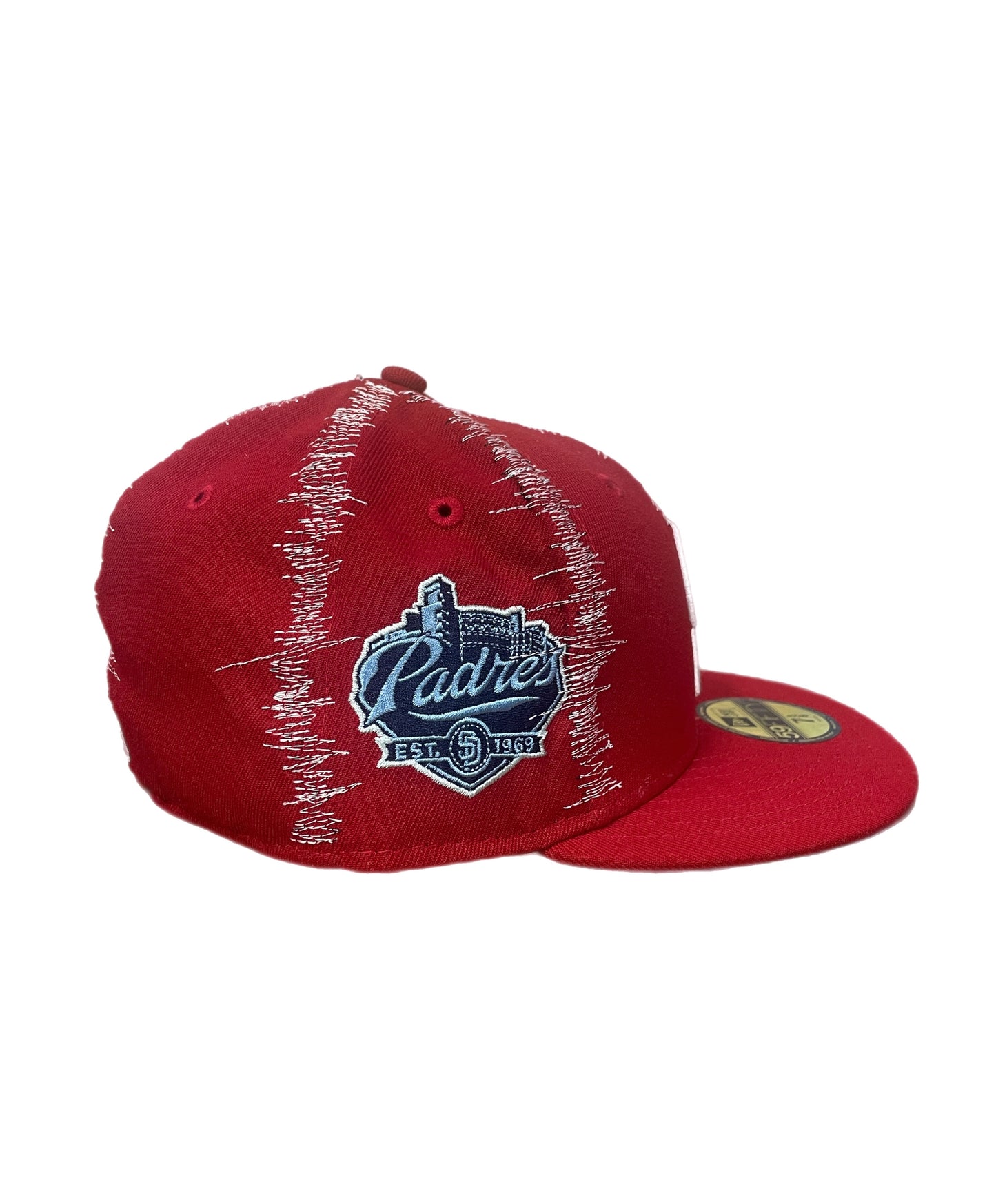 Red Static Stitch Padres Fitted Cap