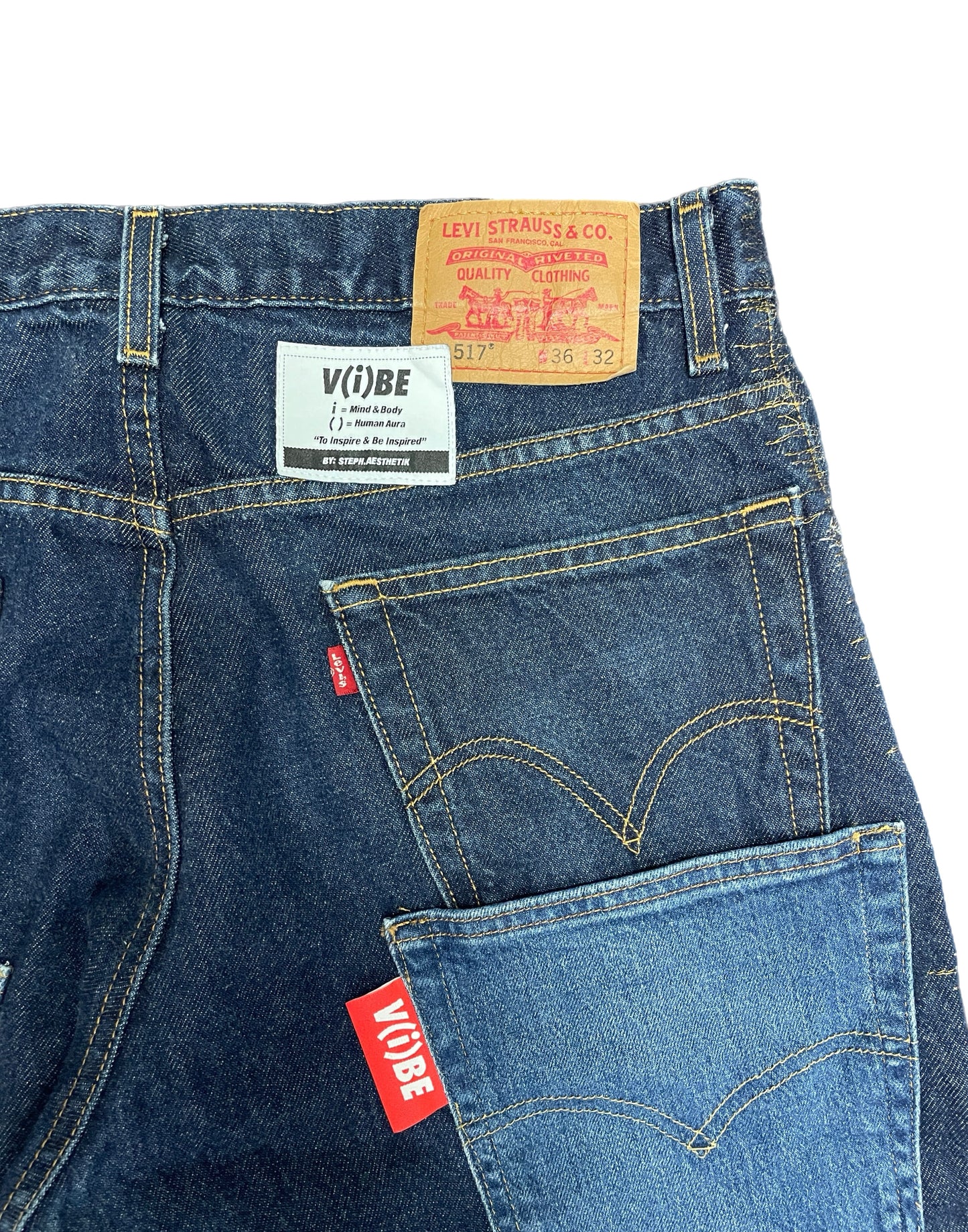 Double Back Pocket Flare Denim