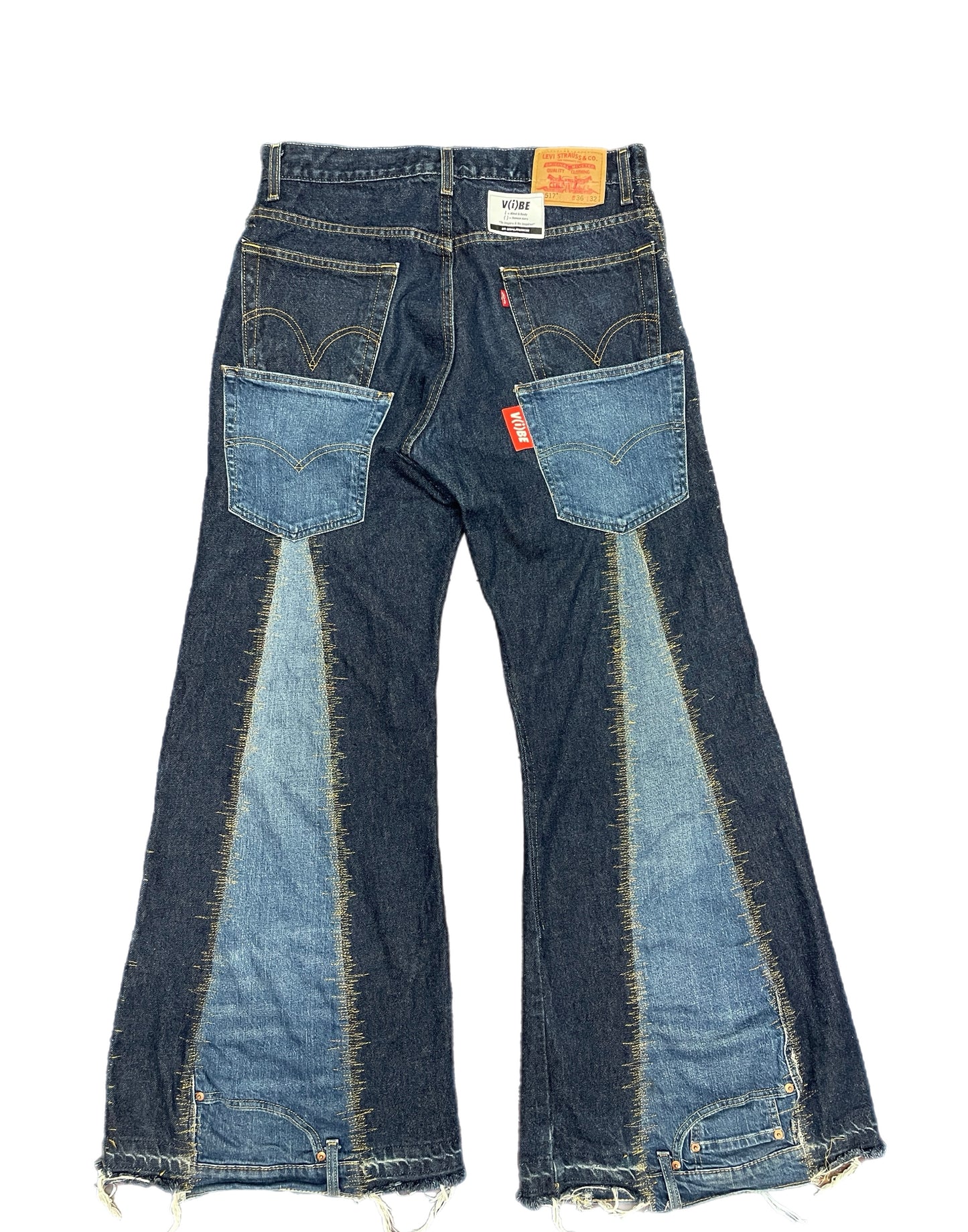 Double Back Pocket Flare Denim