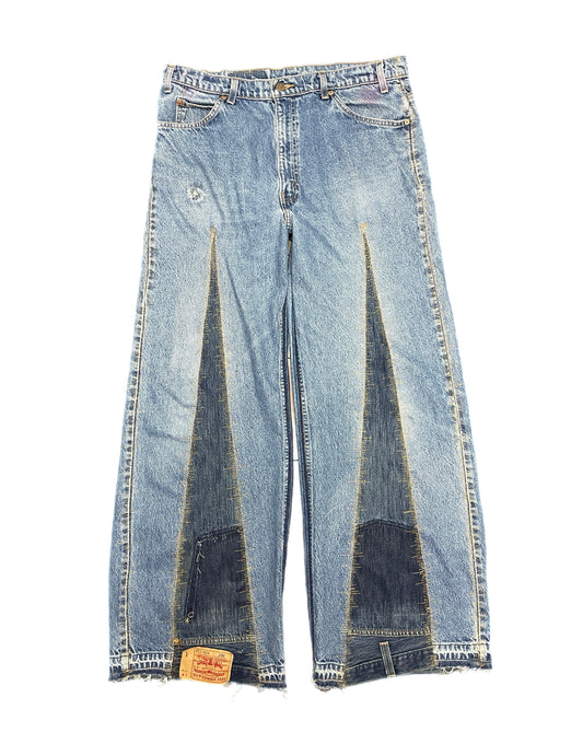Double Back Pocket Flare Denim