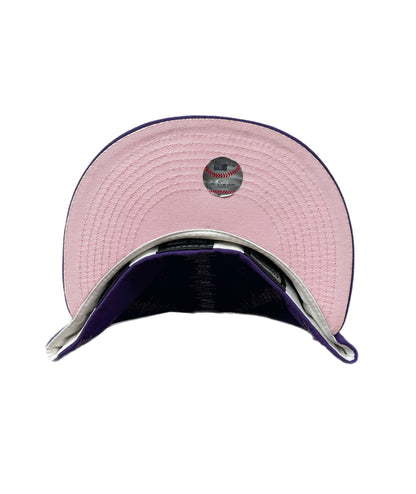 Purple Static Stitch Fitted Cap