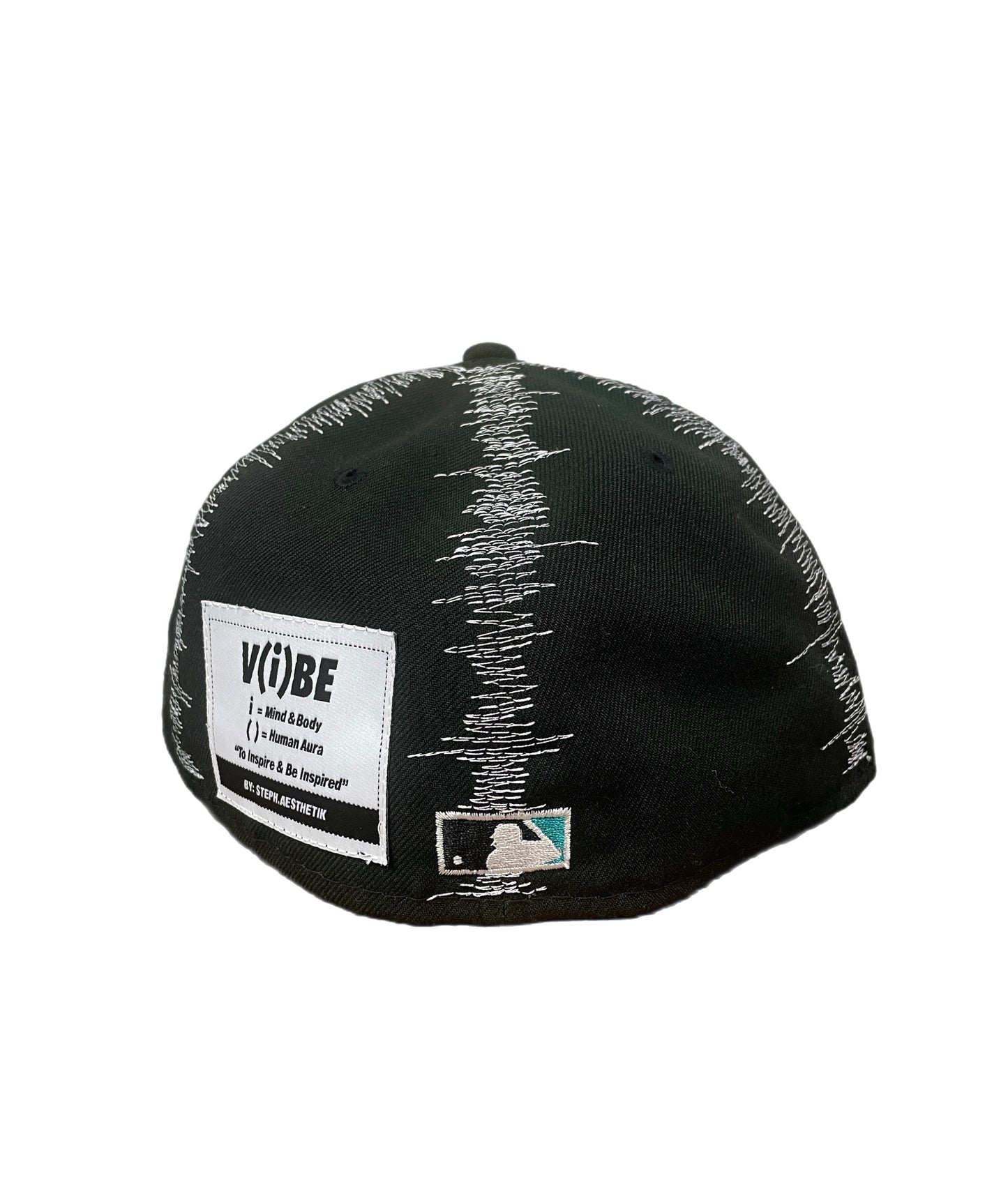 Black Static Stitch Fitted Cap